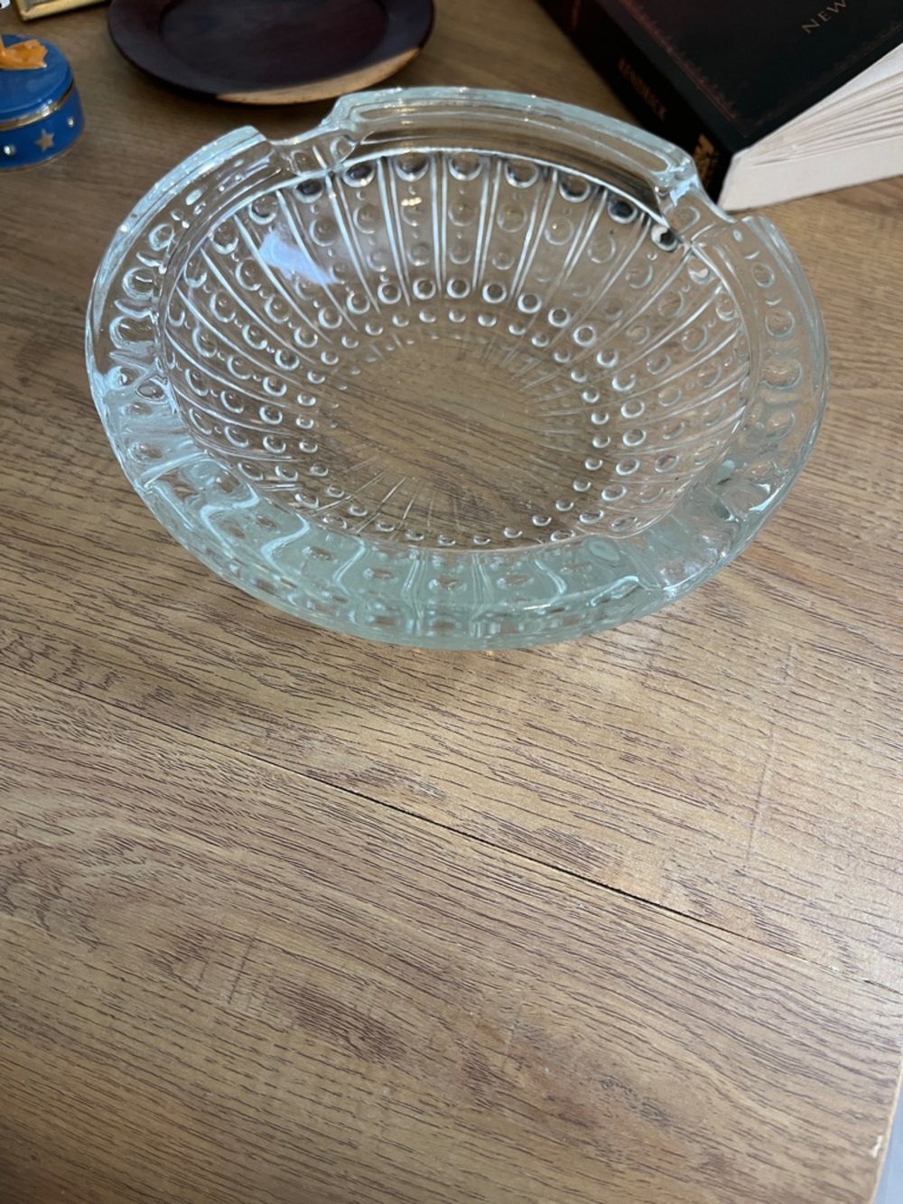 Vintage Mid-Century Modern Clear Glass Bubble Ashtray
